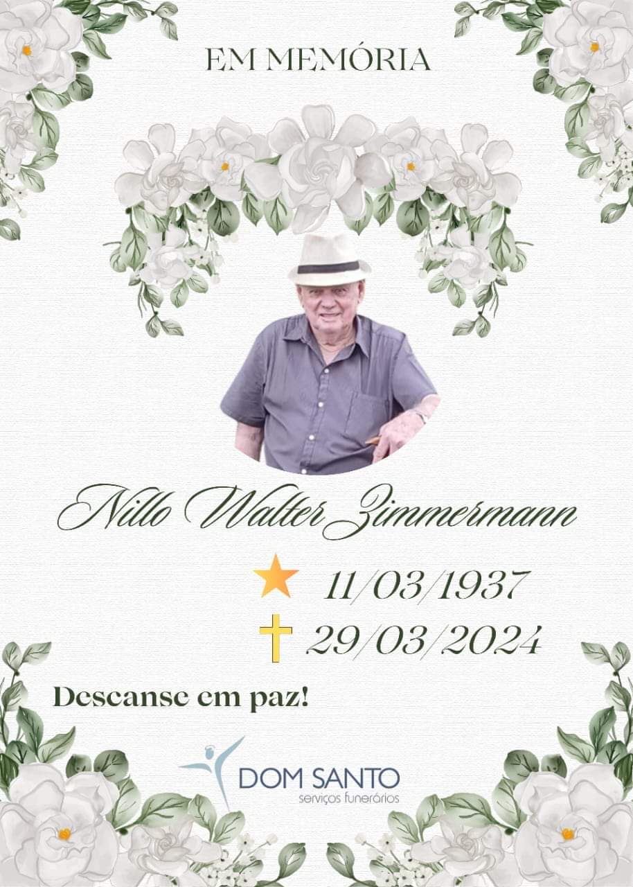 Obituário: Nillo Walter Zimmermann