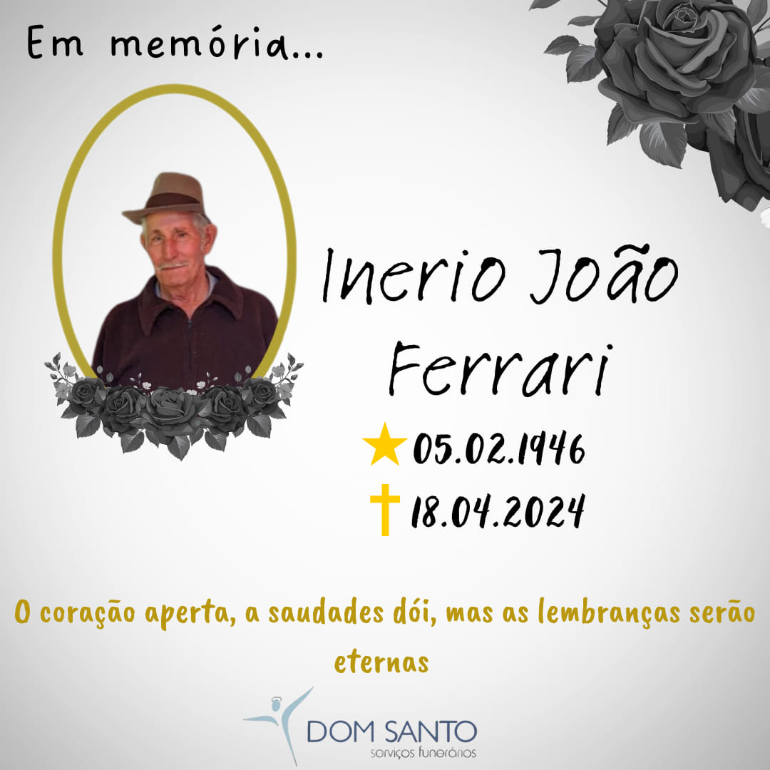 Obituário: INERIO JOÃO FERRARI