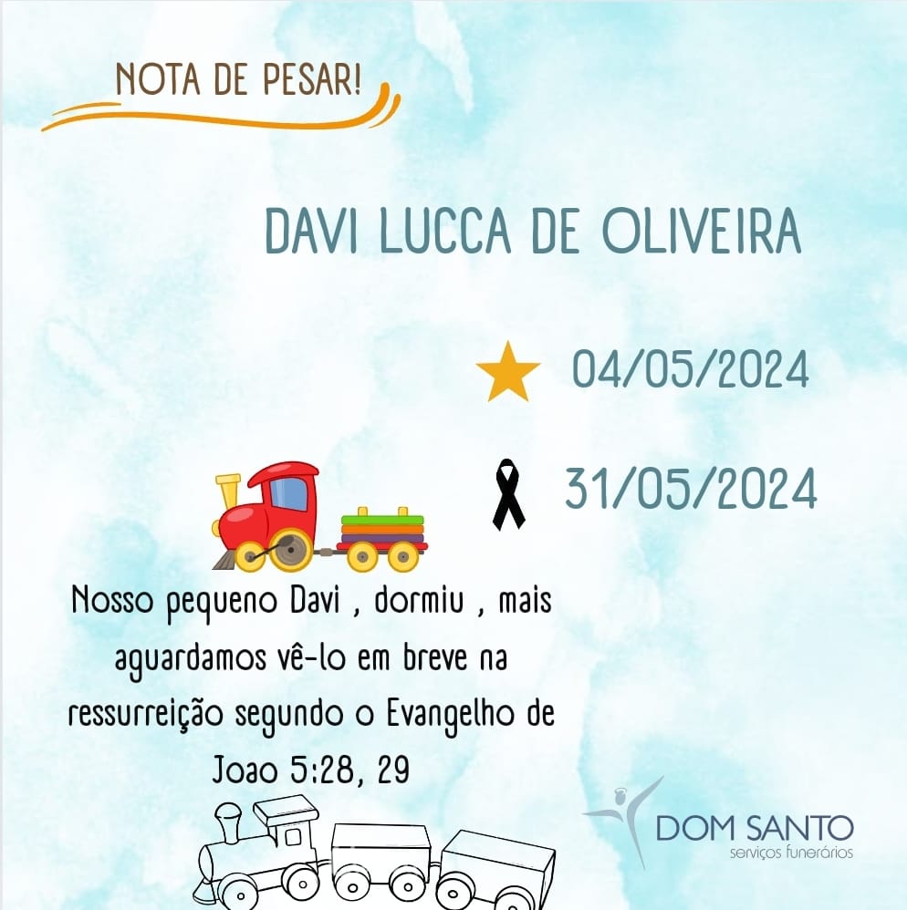 Obituário: Davi Lucca de Oliveira