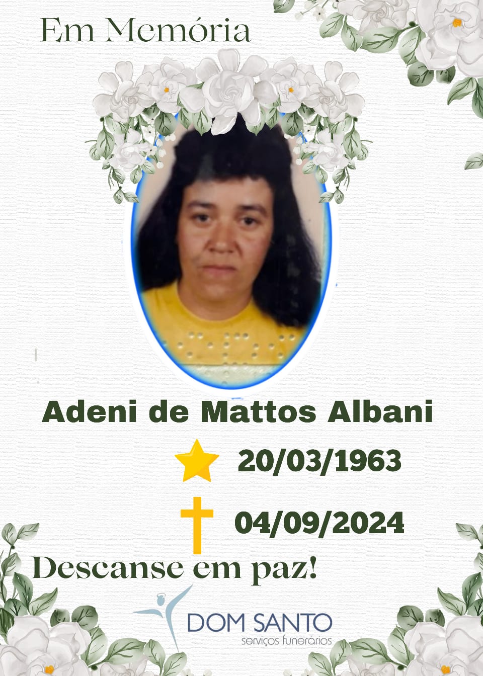 Obituário: ADENI DE MATTOS ALBANI